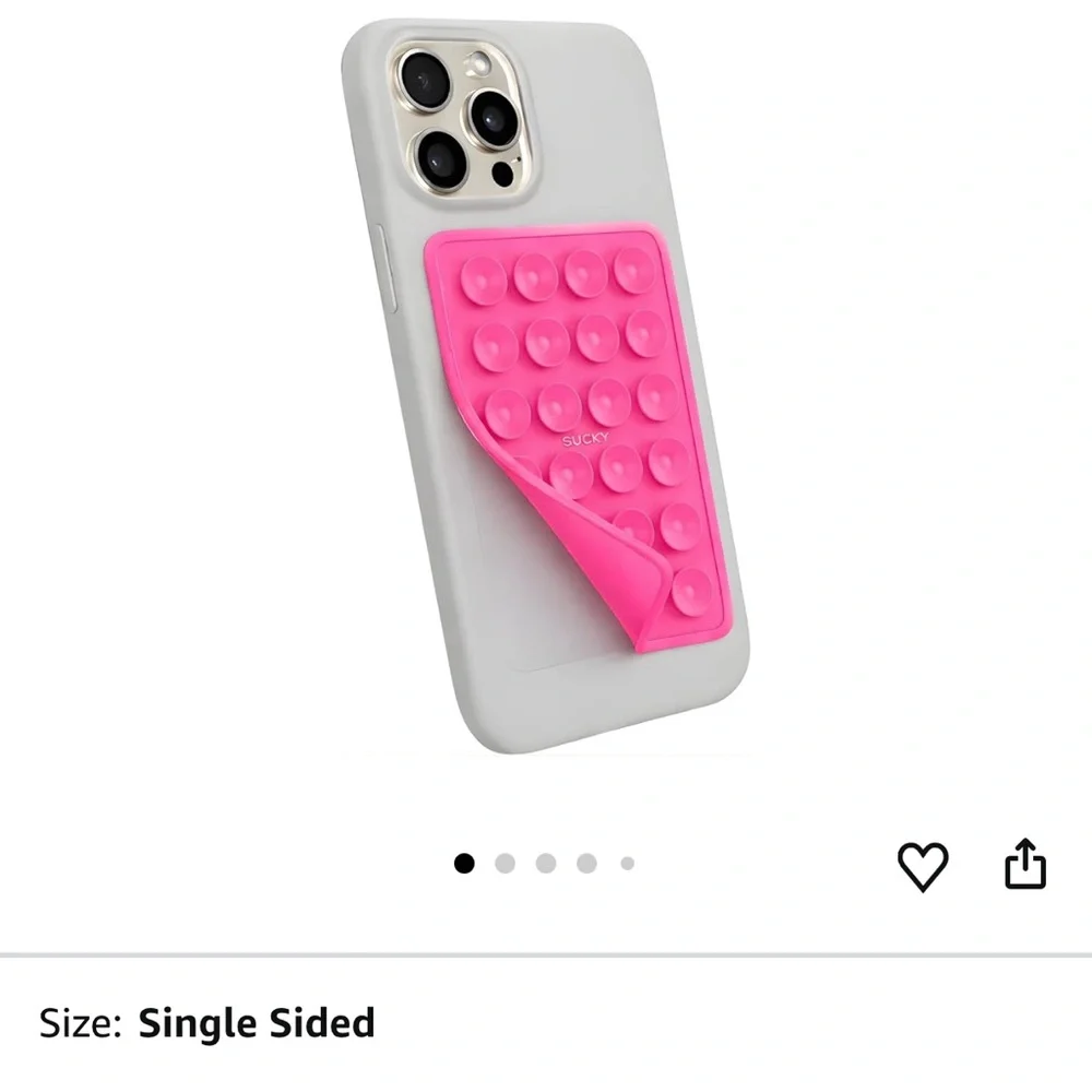 SUCKY magnetic suction phone case mount sticki grip hands free mirror hot pink
